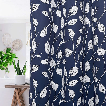 Udendørs gardin med hvidt bladmotiv